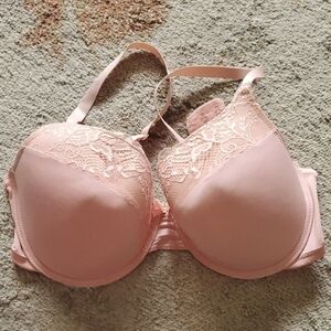 Delta Burke Elegant Pink Lace Bra Size 40D